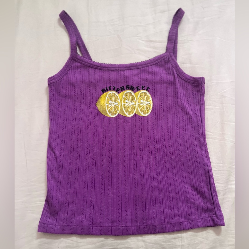 Urban Outfitters Bittersweet Pointelle Graphic Cami